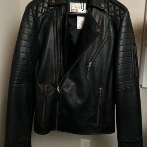 Classic Black Leather Biker Jacket